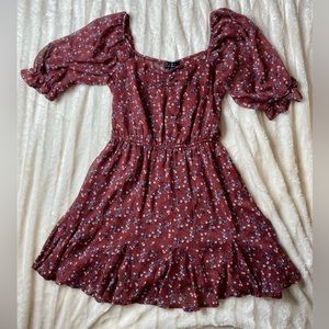 Maroon floral dress